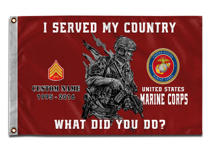 U.S. Marine Corps Flying Flag – I SERVED MY COUNTRY