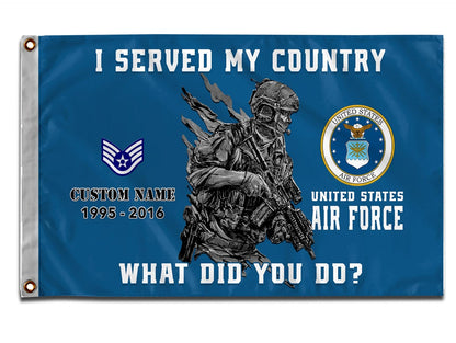 U.S. Air Force Flying Flag –  I SERVED MY COUNTRY