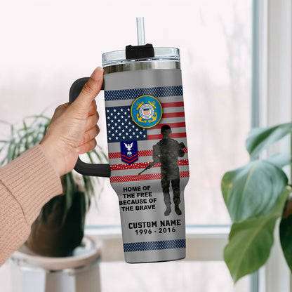 US Coast Guard – Tumbler 40oz - HOME OF THE FREE BECAUSE OF THE BRAVE