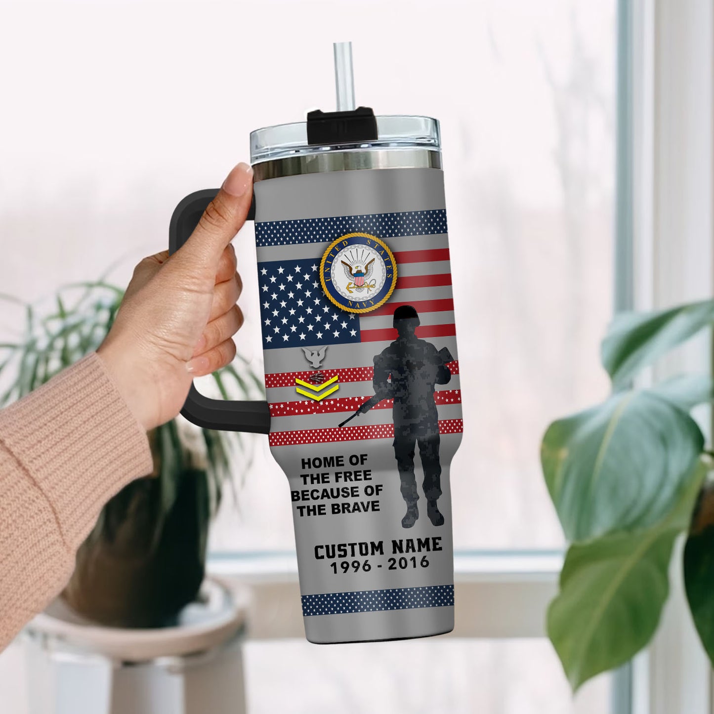 US Navy – Tumbler 40oz - HOME OF THE FREE BECAUSE OF THE BRAVE