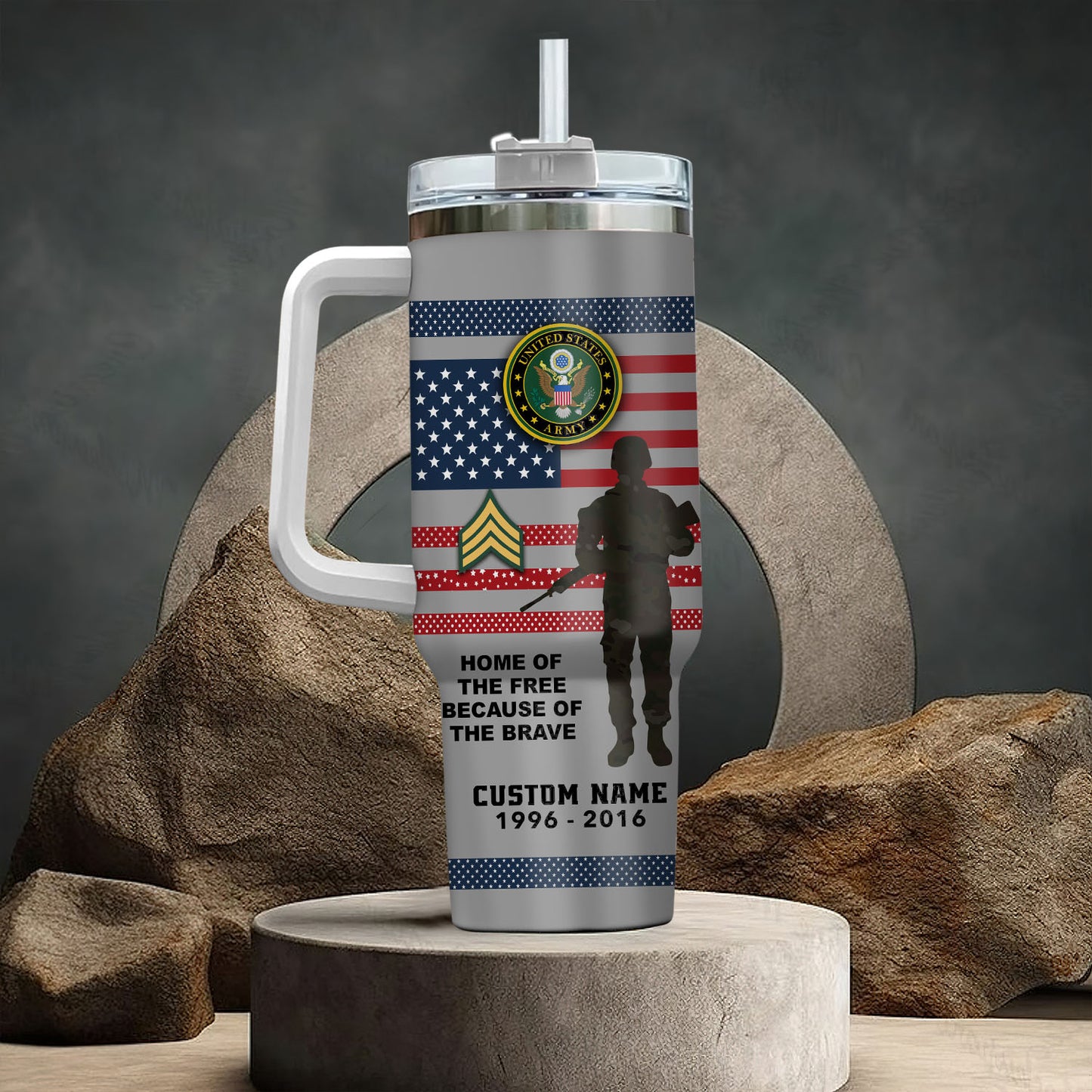 US Army – Tumbler 40oz - HOME OF THE FREE BECAUSE OF THE BRAVE
