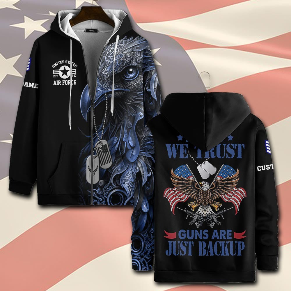 U.S Air Force – T-shirt – IN GOD WE TRUST-GUNS ARE JUST BACKUP