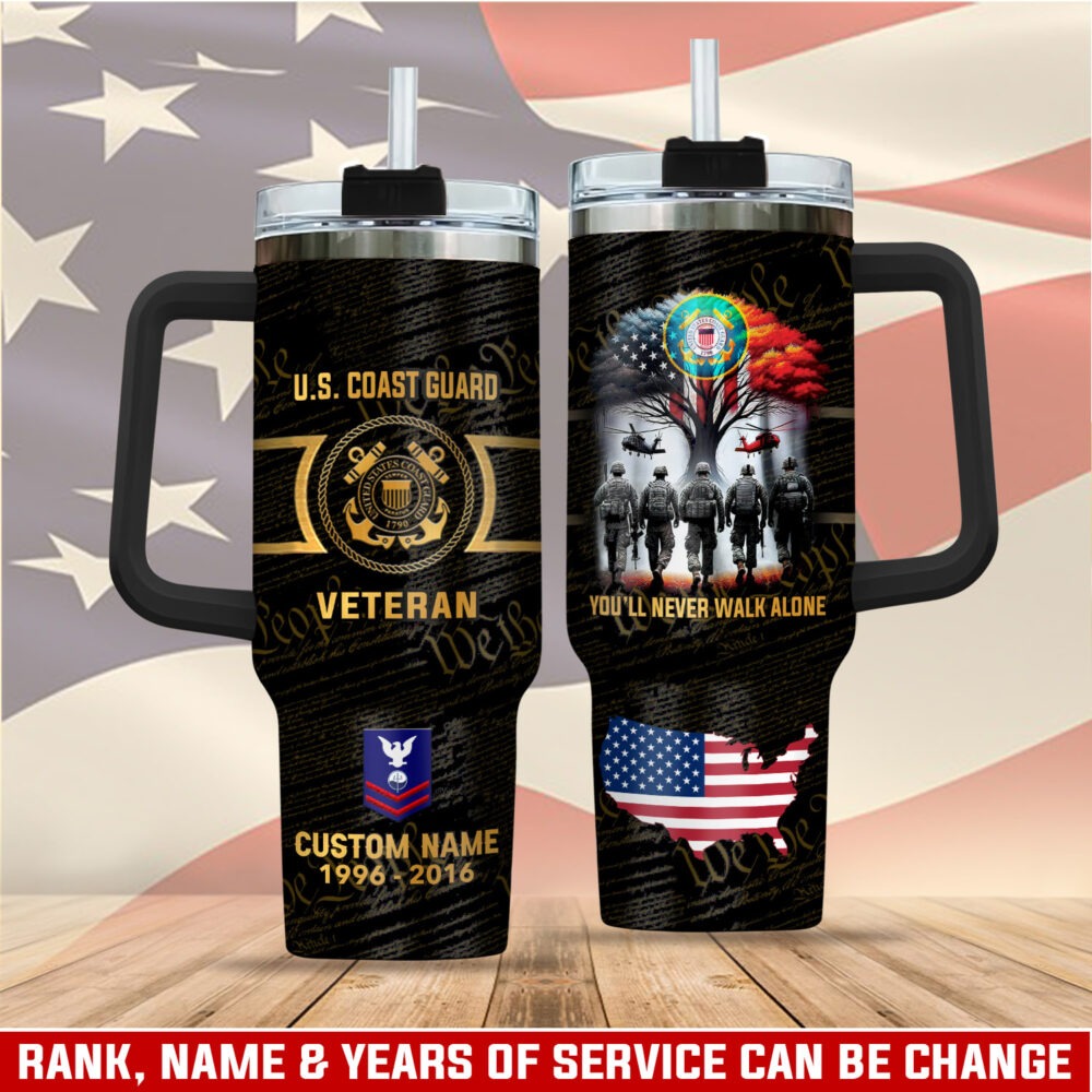 US Coast Guard – Tumbler 40oz - YOU'LL NEVER WALK ALONE
