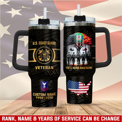 US Coast Guard – Tumbler 40oz - YOU'LL NEVER WALK ALONE