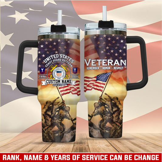 US Coast Guard – Tumbler 40oz - Liberty Flag Design