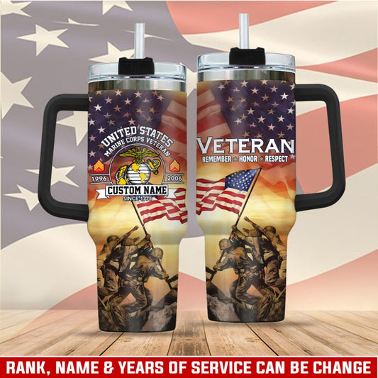 US Marine Corps – Tumbler 40oz - Liberty Flag Design