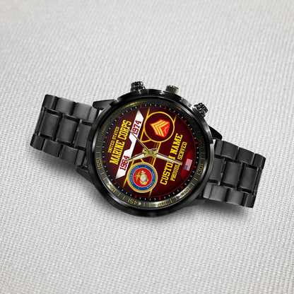 US Marine Corps – Diamond-Cut Bezel Watch –  The Service Chronicle