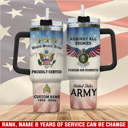 US Army – Tumbler 40oz - Red White Blue Crest