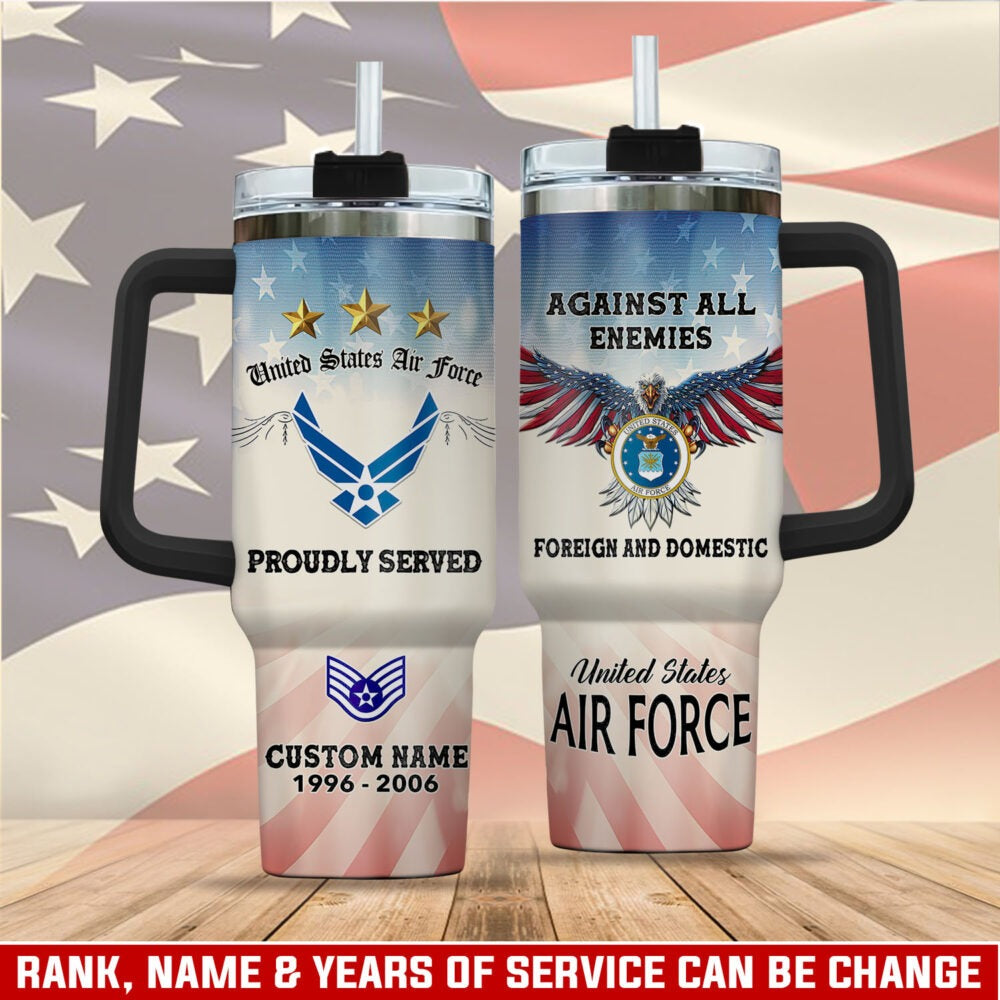 US Air Force – Tumbler 40oz - Red White Blue Crest