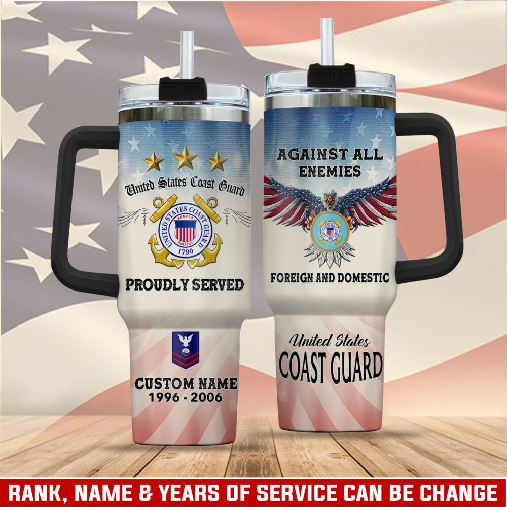 US Coast Guard – Tumbler 40oz - Red White Blue Crest