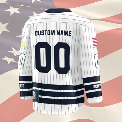 US Navy – Hockey Jersey – Veteran Pinstripe Jersey
