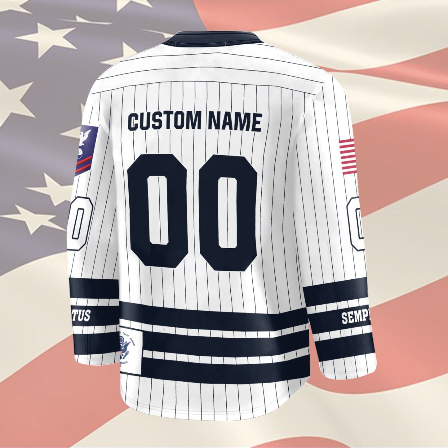 US Coast Guard – Hockey Jersey – Veteran Pinstripe Jersey