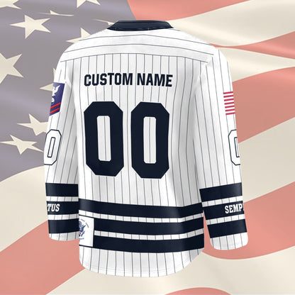 US Coast Guard – Hockey Jersey – Veteran Pinstripe Jersey