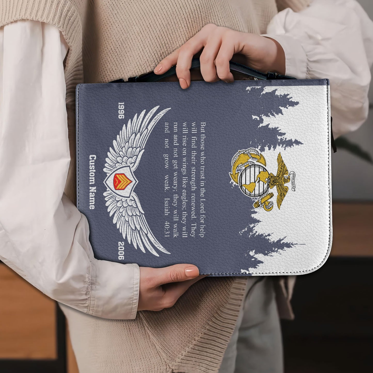 US Marine Corps – Bible Cover –  Guardian Wings Cross