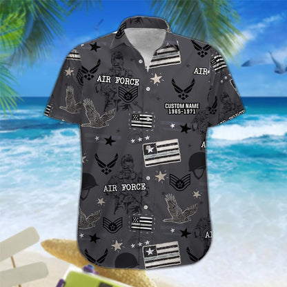 US Air Force – Hawaiian Shirt – Pride Black & Grey Patriotic Shirt