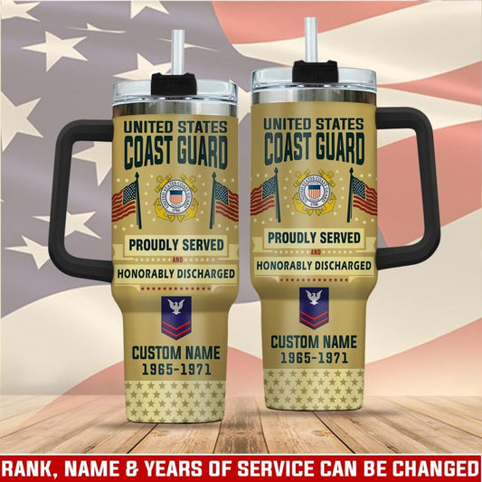 US Coast Guard – Tumbler 40oz - PROUDLY SERVED HONORABLY DISCHARGED