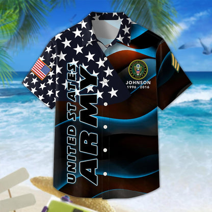 US Army – Hawaiian Shirt – Starfield Wave Shirt