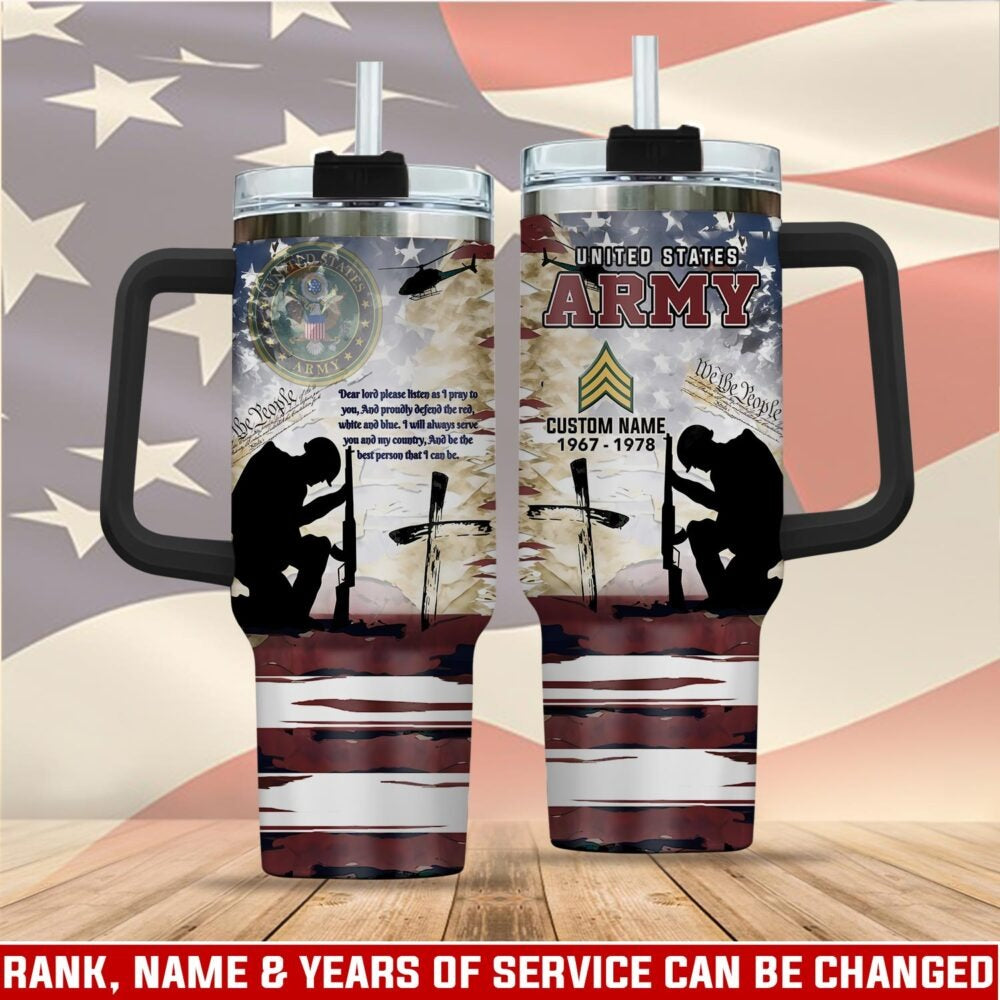 US Army – Tumbler 40oz -  Vintage Memorial Silhouette