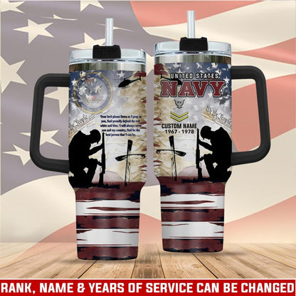 US Navy – Tumbler 40oz - Vintage Memorial Silhouette