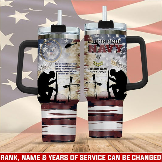 US Navy – Tumbler 40oz - Vintage Memorial Silhouette