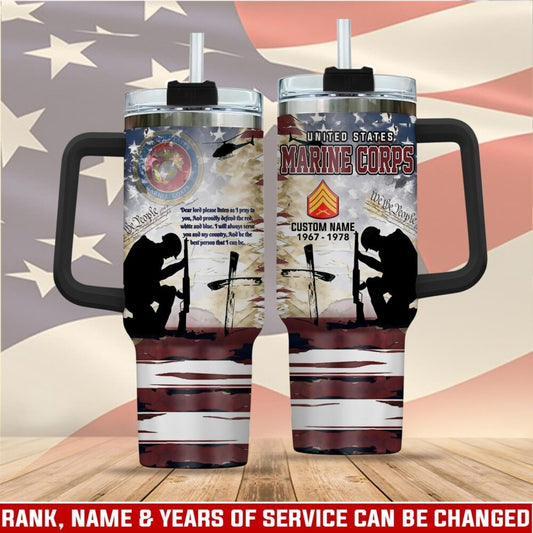 US Marine Corps – Tumbler 40oz - Vintage Memorial Silhouette