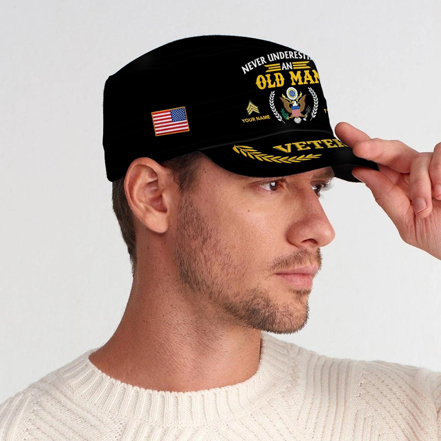 US Army – Military Cap – Never Underestimate An Old Man