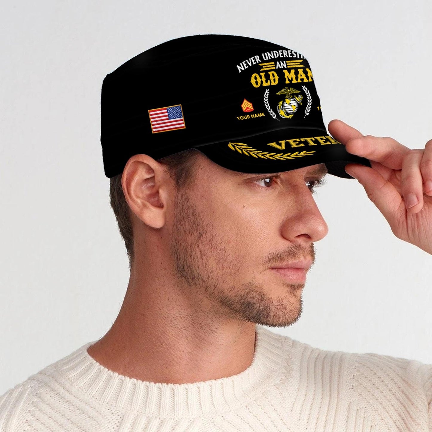 US Marine Corps – Military Cap - Never Underestimate An Old Man