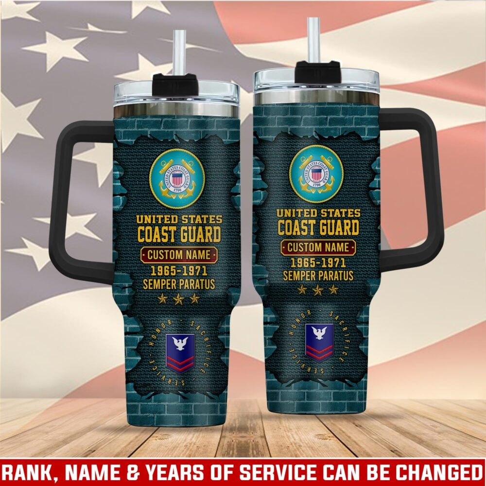 US Coast Guard - Tumbler 40oz - Broken brick pattern