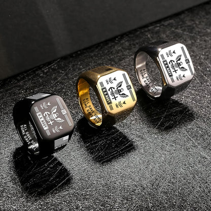 US Navy – Engraved Men's Ring – Service Insignia Crest