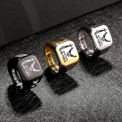 US Air Force – Engraved Men's Ring – Sacred Honor Signet