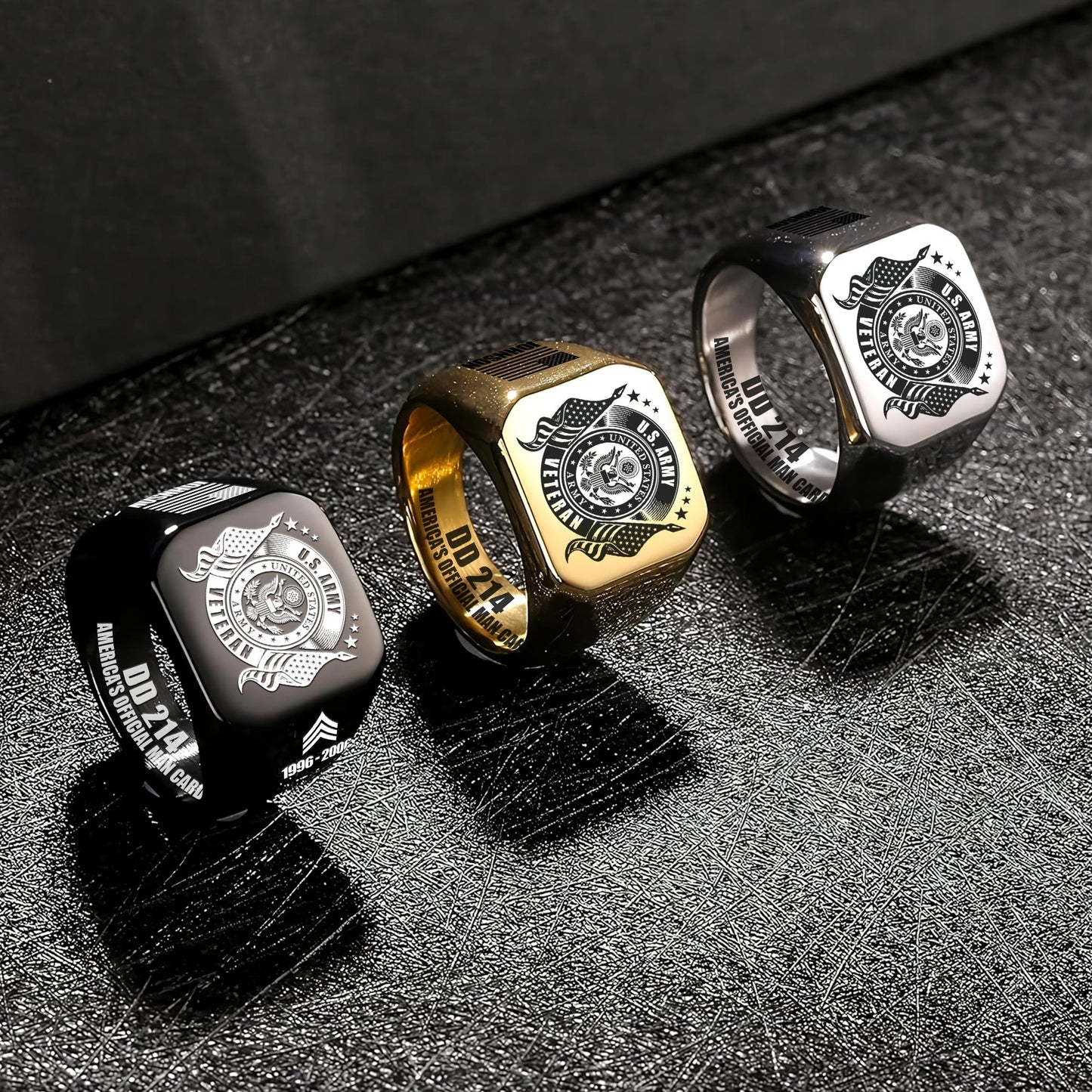 US Army – Engraved Men's Ring – Veteran Honor Signet