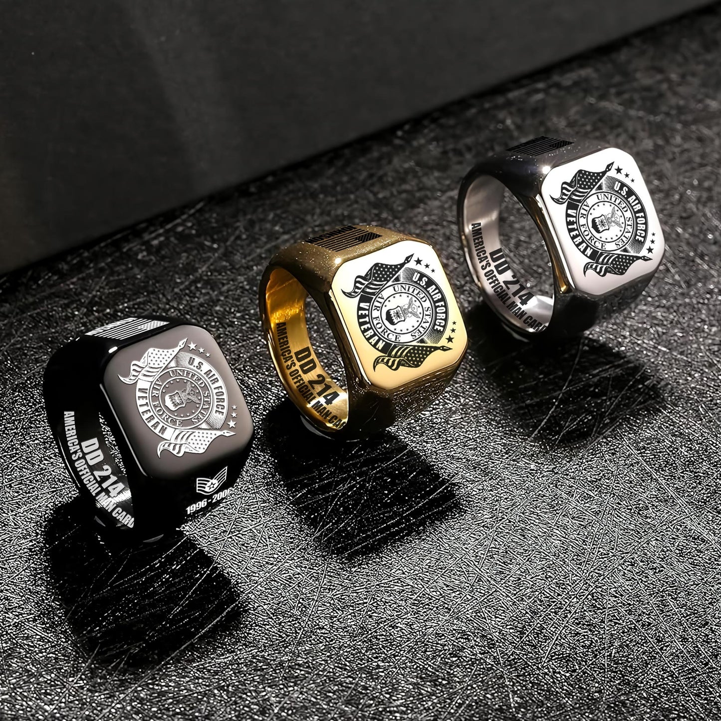 US Air Force – Engraved Men's Ring – Veteran Honor Signet