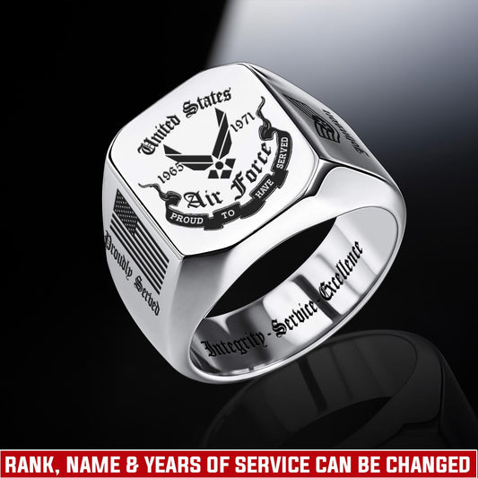 US Air Force – Engraved Men's Ring – Heritage Military Crest