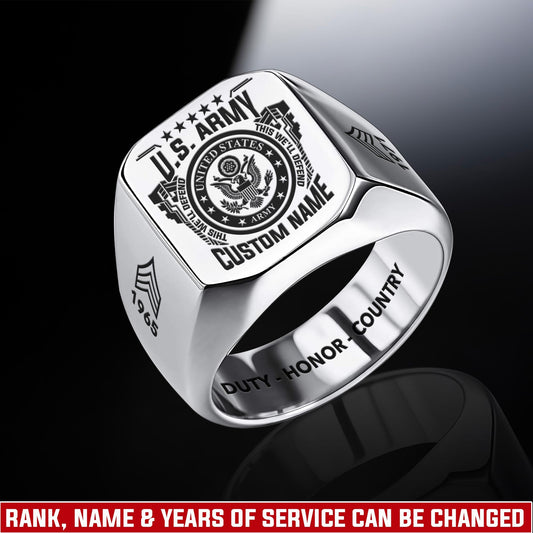 US Army – Engraved Men's Ring – Veteran Heritage Seal