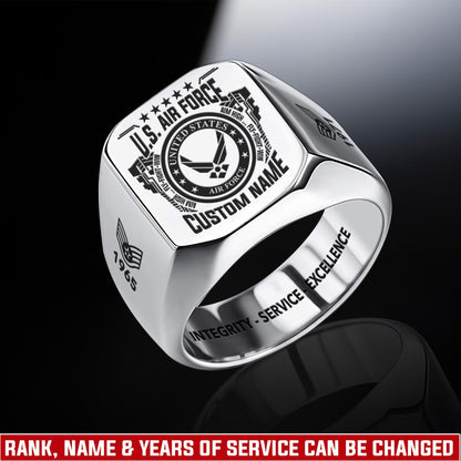US Air Force – Engraved Men's Ring – Veteran Heritage Seal