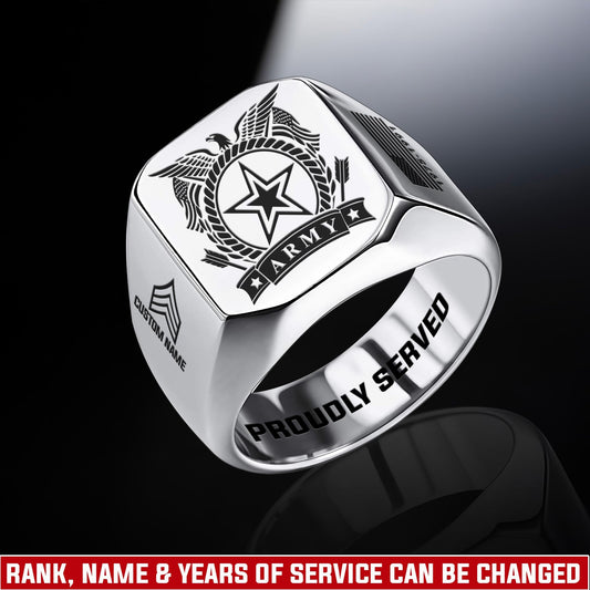 US Army – Engraved Men's Ring – Classic Military Signet
