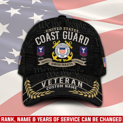US Coast Guard – Classic Cap – Veteran Custom Name