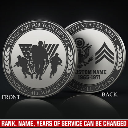 US Army – Military Printed Challenge Coin – Honor Together Seal