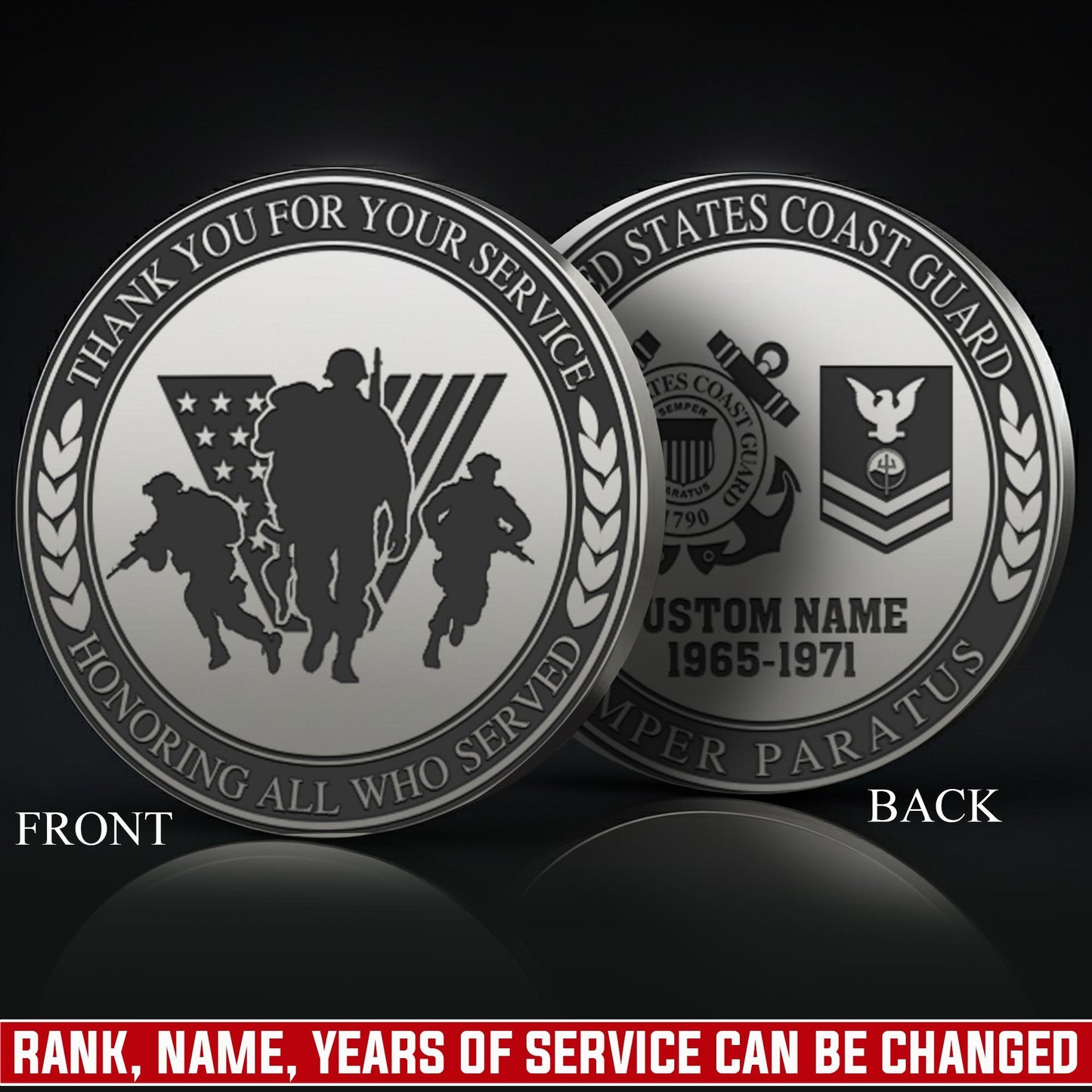 US Coast Guard – Military Printed Challenge Coin – Honor Together Seal