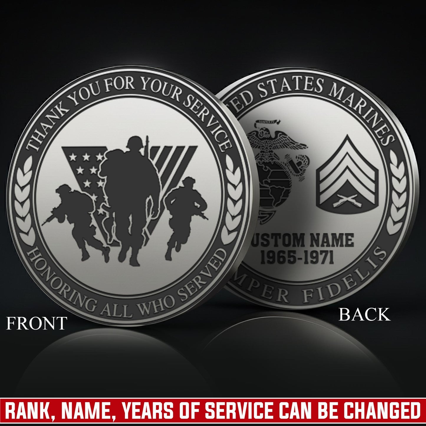 US Marine Corps – Military Printed Challenge Coin – Honor Together Seal