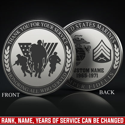 US Marine Corps – Military Printed Challenge Coin – Honor Together Seal