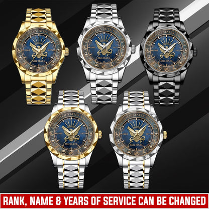 US Navy – Diamond-Cut Bezel Watch – Patriot Guardian Dial