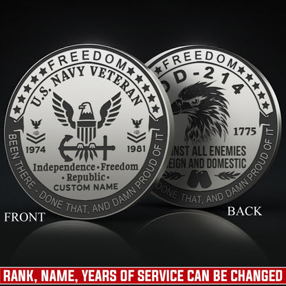 US Navy – Military Printed Challenge Coin – Patriot Spirit Medallion