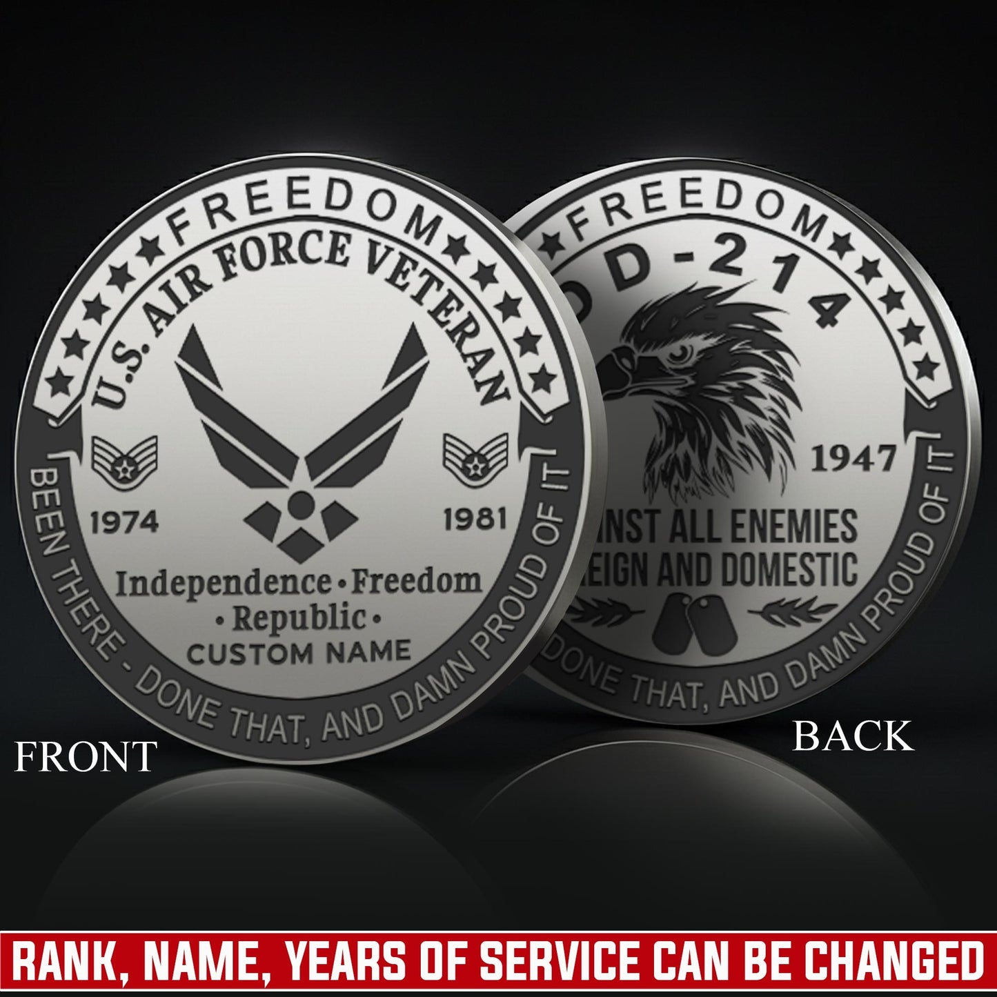 US Air Force – Military Printed Challenge Coin – Patriot Spirit Medallion
