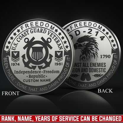 US Coast Guard – Military Printed Challenge Coin –  Patriot Spirit Medallion