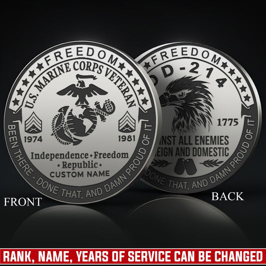 US Marine Corps – Military Printed Challenge Coin – Patriot Spirit Medallion
