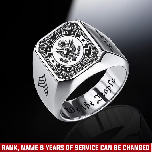 US Army – Engraved Men's Ring – Military Honor Seal