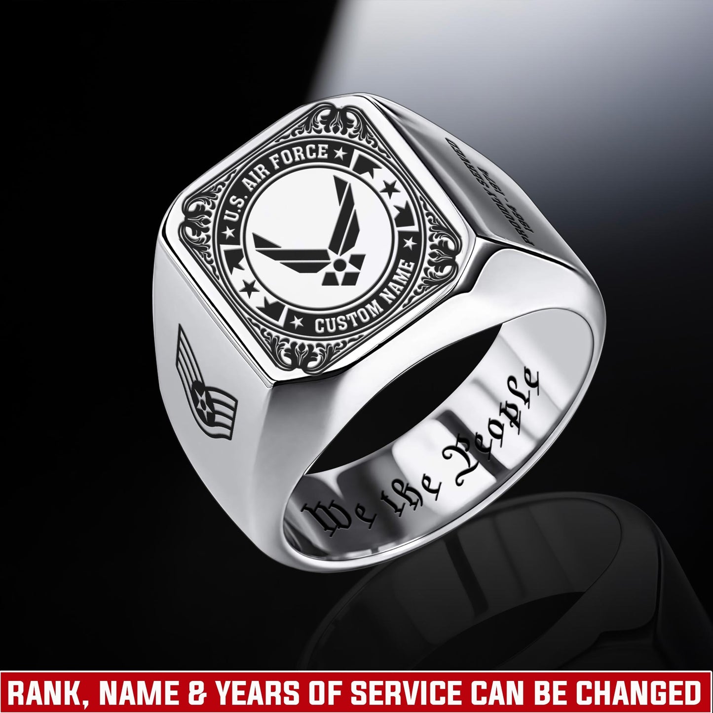 US Air Force – Engraved Men's Ring – Military Honor Seal