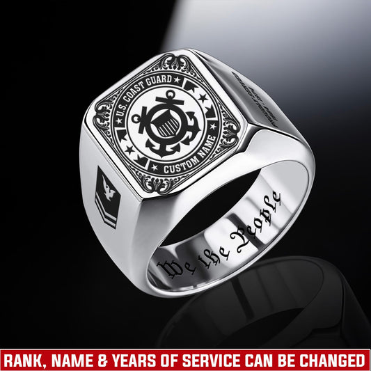 US Coast Guard – Engraved Men's Ring –  Military Honor Seal