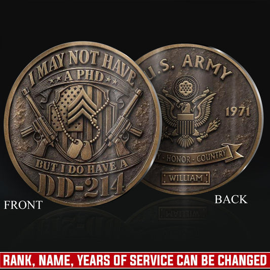 US Army – Military Printed Challenge Coin – Vintage Service Shield